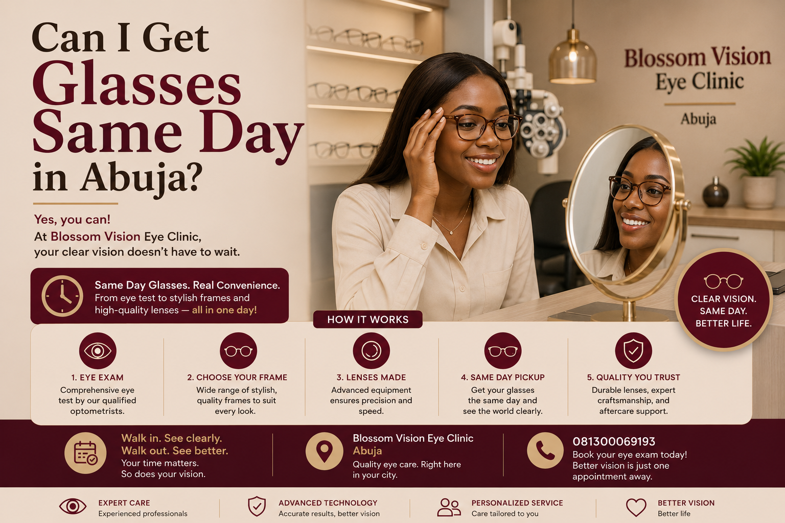 Can I Get Glasses Same Day in Abuja?