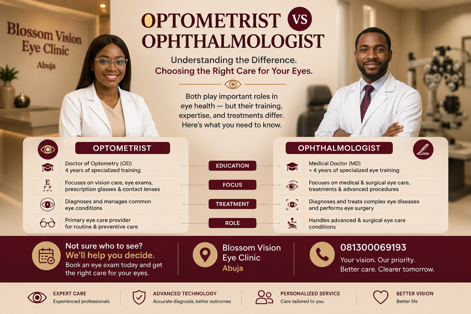 Optometrist vs Ophthalmologist in Abuja: Who Should You See?